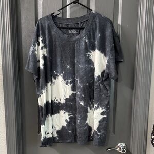 Lane Bryant Livi Black and White Tie-Dye T-Shirt